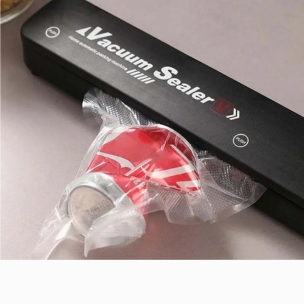 Vacuum Sealer with Red and Silver Design